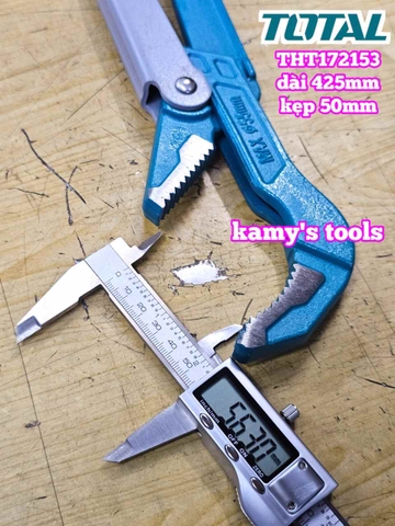 Mỏ lết răng kiểu thụy điển 45 độ 1.5 inch Total THT172153 dài 17 inch 425mm kẹp tối đa 55mm