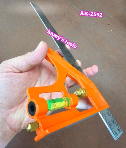 AK-2592 Thước ê ke thủy 300mm Asaki thước ke góc vuông đa năng 30cm, đo độ sâu, canh thẳng, canh ngang, lấy dấu khoảng