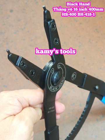 Kìm mở phe trong thẳng vô Black hand 16 inch dài 400mm HS-400 BH-418-1 mở phe đường kính 85-170mm