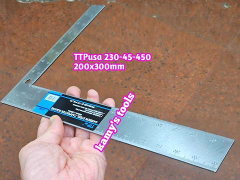 Thước ke vuông 200x300mm thép TTPusa 230-45-450, ê ke đo góc vuông