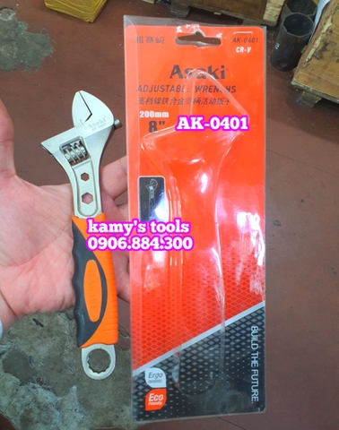 Mỏ lết cán bọc nhựa Asaki 8 inch 200mm Asaki AK-0401