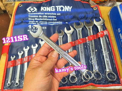 Bộ cờ lê vòng miệng hệ inch 11 chi tiết Kingtony 1211SR 1/4-15/16