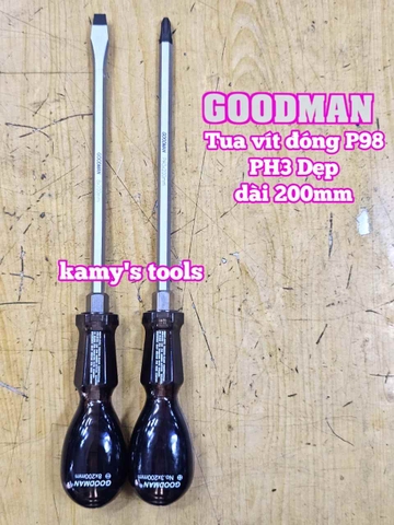 Tua vít đóng Goodman bake PH3 dẹp 8mm dài 200mm P98+8x200 P98-8x200