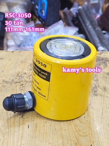 Kích thủy lực 30 tấn hành trình 50mm RSC-3050 111mm-161mm dạng lùn kamytools