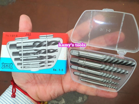 Bộ mũi vít taro ta rô tháo mở bu lông ốc vít gãy hỏng 5 cây SKC 1815 Nhật