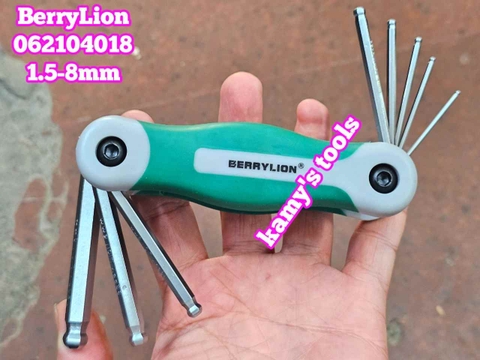 Bộ lục giác xếp gọn bỏ túi 8 chi tiết 1.5-8mm BerryLion 062104018