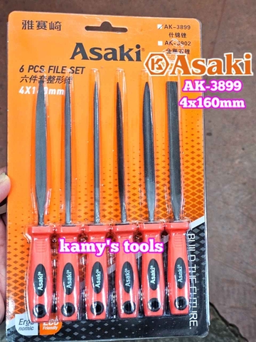 Bộ dũa giũa mini 6 cây Asaki AK-3899 cỡ 4mm 4x160mm