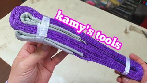 Dây cáp vải cẩu hàng bản dẹp 1 tấn, Hệ số 5:1, dài 1m-10m