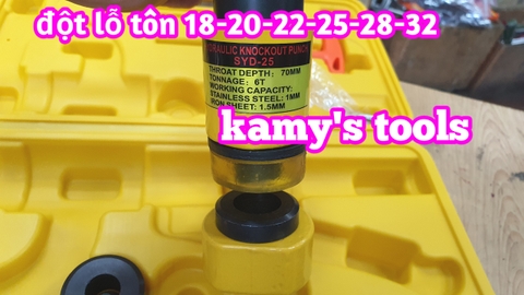 Dụng cụ đột lỗ tôn thủy lực đục lỗ thang máng cáp máng điên SYD-25 với 6 bộ khuôn đột 18-32mm