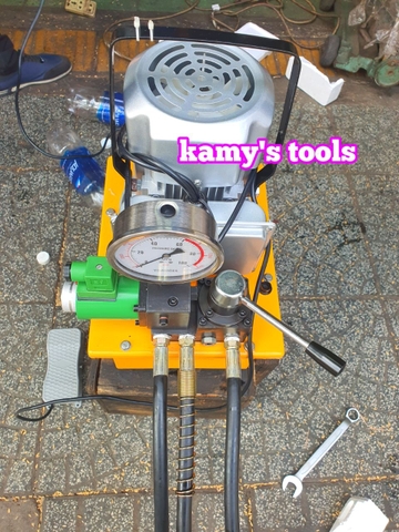 Bơm điện thủy lực HHB-700D3 hoạt động 3 đường ống dầu bơm đạp chân và van gạt