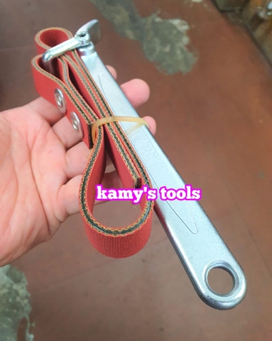 Cảo mở lọc nhớt lọc dầu bằng dây da cờ lê dây da 9 inch 225mm C-mart F0007-09 mở 30-160mm