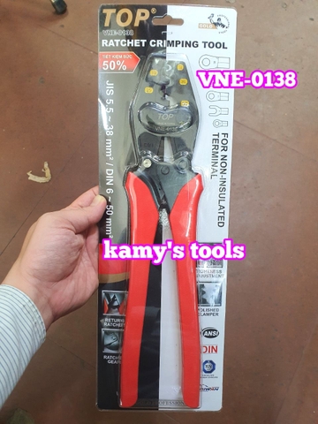 Kìm bấm cos nhanh trợ lực TOP 5.5-38mm2 model VNE-0138