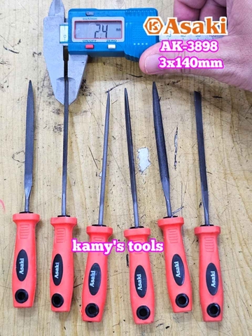 Bộ dũa giũa mini 6 cây Asaki AK-3898 cỡ 3mm 3x140mm