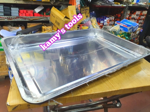 Khay inox hình chữ Nhật inox 304 đựng dụng cụ đồ nghề, thực phẩm thức ăn 600x400x50mm