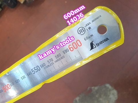 Thước lá Shinwa inox 0-600mm model 14036, thước lá 60cm