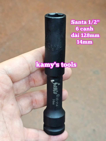 Đầu tuýp khẩu 1/2 inch dài 128mm Santa 8mm 10mm 12mm 13mm 14mm 17mm 19mm 85-908 85-910 85-912 85-913 85-914 85-917 85-919