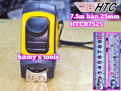 Thước cuộn thước rút thước kéo 7.5m 7.5 mét bản 25mm HTC HiLock-25 model HTCB7525 tự động khóa