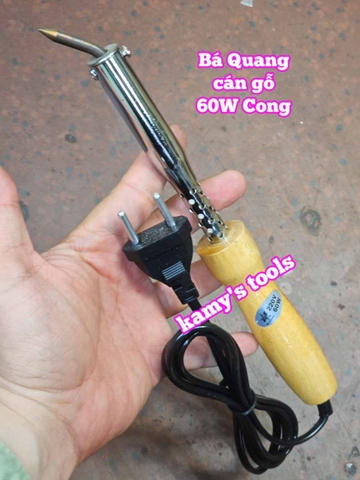 Mỏ hàn chì cán gỗ Bá Quang 60W loại cong và loại thẳng BQ-60GC BQ-60GT