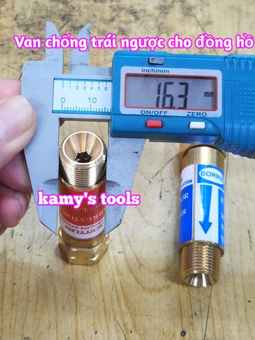 Van chống cháy ngược gắn cho đồng hồ Oxy và Gas hàn cắt gió đá ren 17mm kamytools (bán lẻ 1 cái)