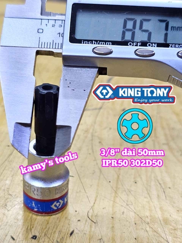 Đầu tuýp sao 5 cạnh Kingtony 3/8 inch IPR40 302D40- IPR45 302D45- IPR50 302D50- IPR55 302D55- IPR60 302D60