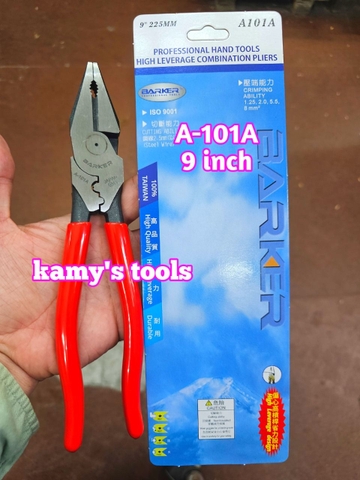 Kìm điện có bấm cos 9 inch 225mm Barker A-101A