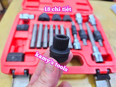 Bộ tuýp khẩu tháo mở puly máy phát 18 chi tiết Wetools WT1170