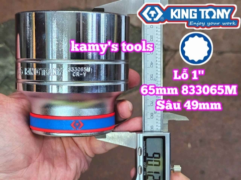 Đầu tuýp 1 inch trắng 55mm 60mm 65mm 70mm 75mm 80mm Kingtony 833055M 833060M 833065M 833070M 833075M 833080M