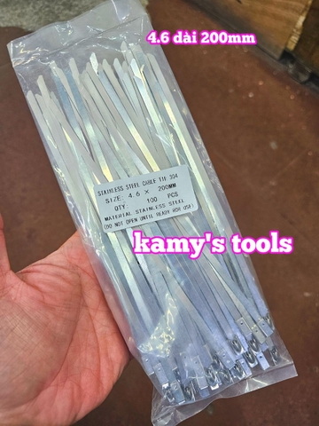 Dây thít dây rút inox 4.6mm 7.9mm inox 304 dài 100mm 150mm 200mm 250mm 300mm 350mm 400mm 500mm 600mm 800mm 1000mm 1200mm