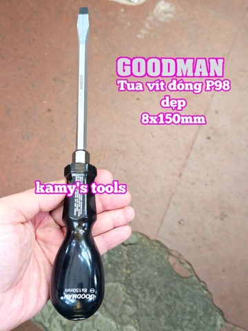 Tua vít đóng Goodman bake PH3 dẹp 8mm dài 150mm P98+8x150 P98-8x150