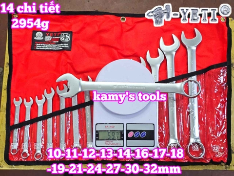 Bộ cờ lê vòng miệng YETI đầu búa 14 chi tiết 10-32mm YETI-32202A
