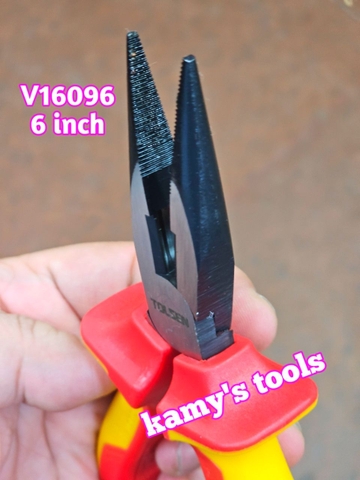 V16096 Kìm nhọn cách điện 1000V Tolsen 6 inch 160mm