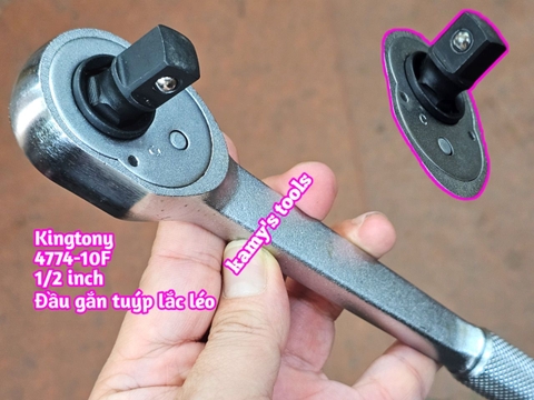 Cần siết tự động 1/2 inch Kingtony 4774-10F đầu gắn tuýp lắc léo 32 răng dài 255mm