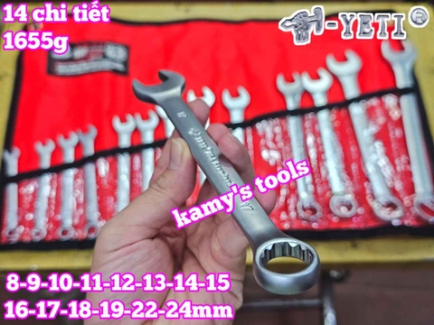 Bộ cờ lê vòng miệng Yeti đầu búa 14 chi tiết 8-24mm YETI-32214A