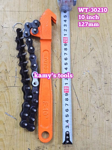 Cờ lê xích mở lọc dầu nhớt cảo dây xích cán dài 10 inch Wetools WT-30210 đường kính 127mm