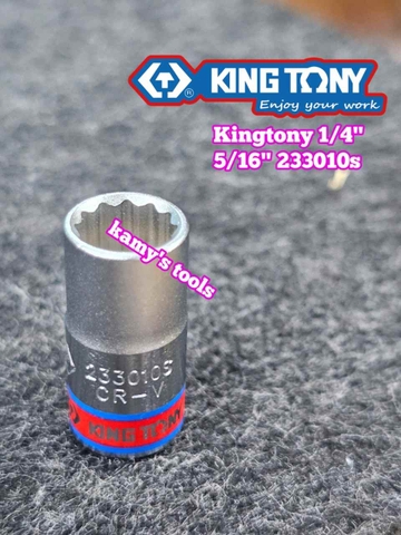 Đầu tuýp khẩu 5/16 inch (7.9mm) lỗ 1/4 inch Kingtony 233010S