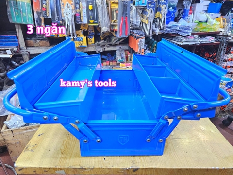 Thùng đồ nghề sắt 3 tầng 5 ngăn thép dày 450x245x190mm