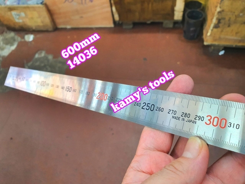 Thước lá Shinwa inox 0-600mm model 14036, thước lá 60cm
