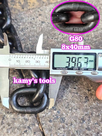 Dây xích cẩu hàng 8mm 8x40mm chuẩn G80 tải trọng 2 tấn Wetools WT-93808A (giá 1 mét)
