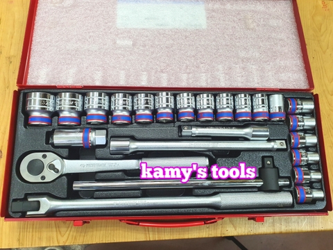 Bộ Tuýp Khẩu 24 Chi Tiết 1/2 inch Kingtony 10-32mm Hệ Mét Hệ Inch 4526mr01 Và 4526sr (Bộ Đầu Tuýp, Bộ Đầu Khẩu, Bộ Đầu Chụp)