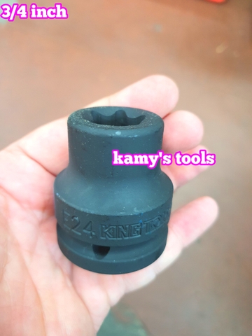 Đầu tuýp khẩu 3/4 inch E24 Kingtony 657524M đen dài 50mm thép cr-mo