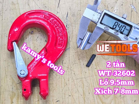 Móc cẩu nối xích chốt lưỡi gà 2 tấn dùng cho xích 7-8mm Wetools WT-32602