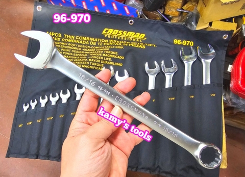 96-970 Bộ cờ lê vòng miệng hệ inch 14 chi tiết Crossman 3/8-1 1/4 inch