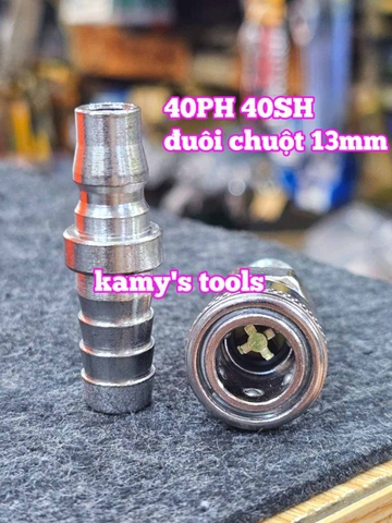 Bộ nối nhanh hơi khí nén đuôi chuột dây 13mm 40SH 40PH Wetools WT-40SH WT-40PH