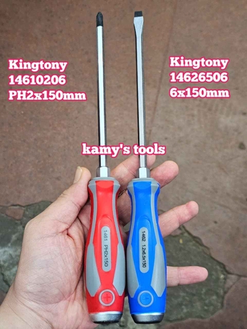 Tua vít đóng bake dẹp Kingtony PH2 6mm dài 150mm model 14610206 và 14626506