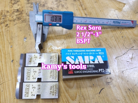 Dao tiện ren ống sắt tráng kẽm Rex hiệu Sara 2 1/2-3 inch ren ống 76-90mm hệ ren thông dụng BSPT