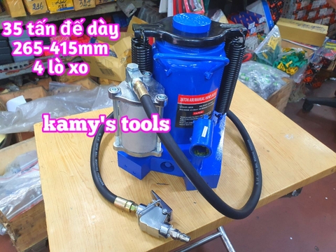 Kích con đội thủy lực dùng hơi khí nén 35 tấn HJ2003 chiều cao 265-415mm kamytools
