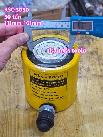 Kích thủy lực 30 tấn hành trình 50mm RSC-3050 111mm-161mm dạng lùn kamytools