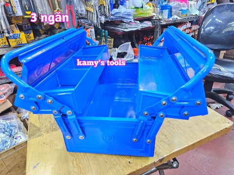 Thùng đồ nghề sắt 3 tầng 5 ngăn thép dày 450x245x190mm