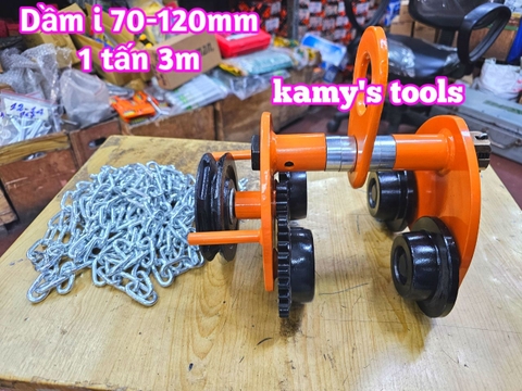 1 tấn 3m Rùa kéo pa lăng Nitto chạy dầm I 70mm-120mm GCL-1