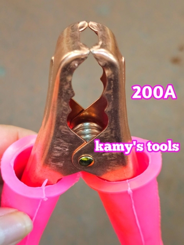 Dụng cụ kẹp bình ắc quy kẹp cá sấu loại 200A dài 152mm kẹp tối đa 30mm, kẹp cá sấu